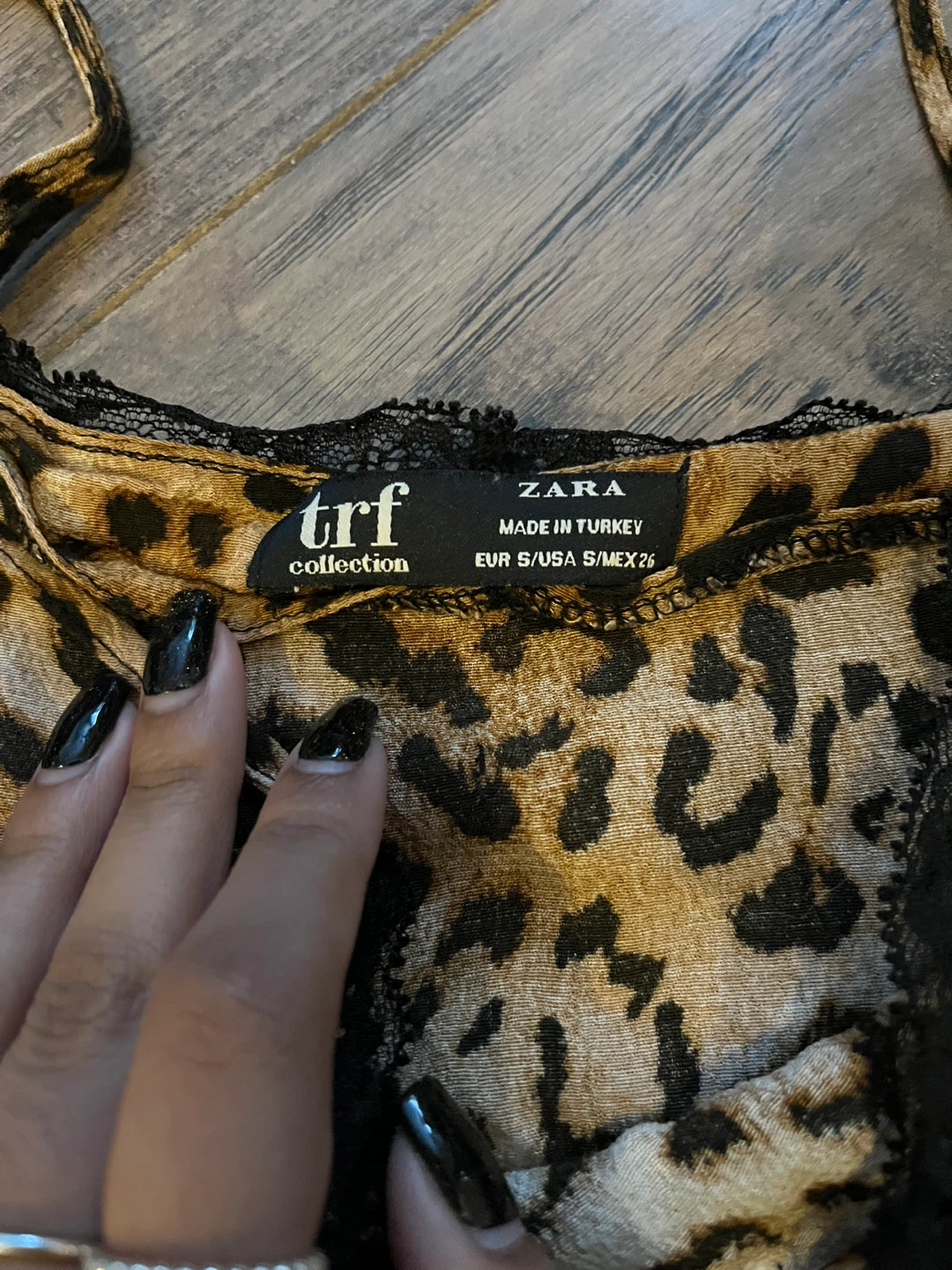 Zara TRF Collection Leopard Print Lace Trim Cami Top - photo 2