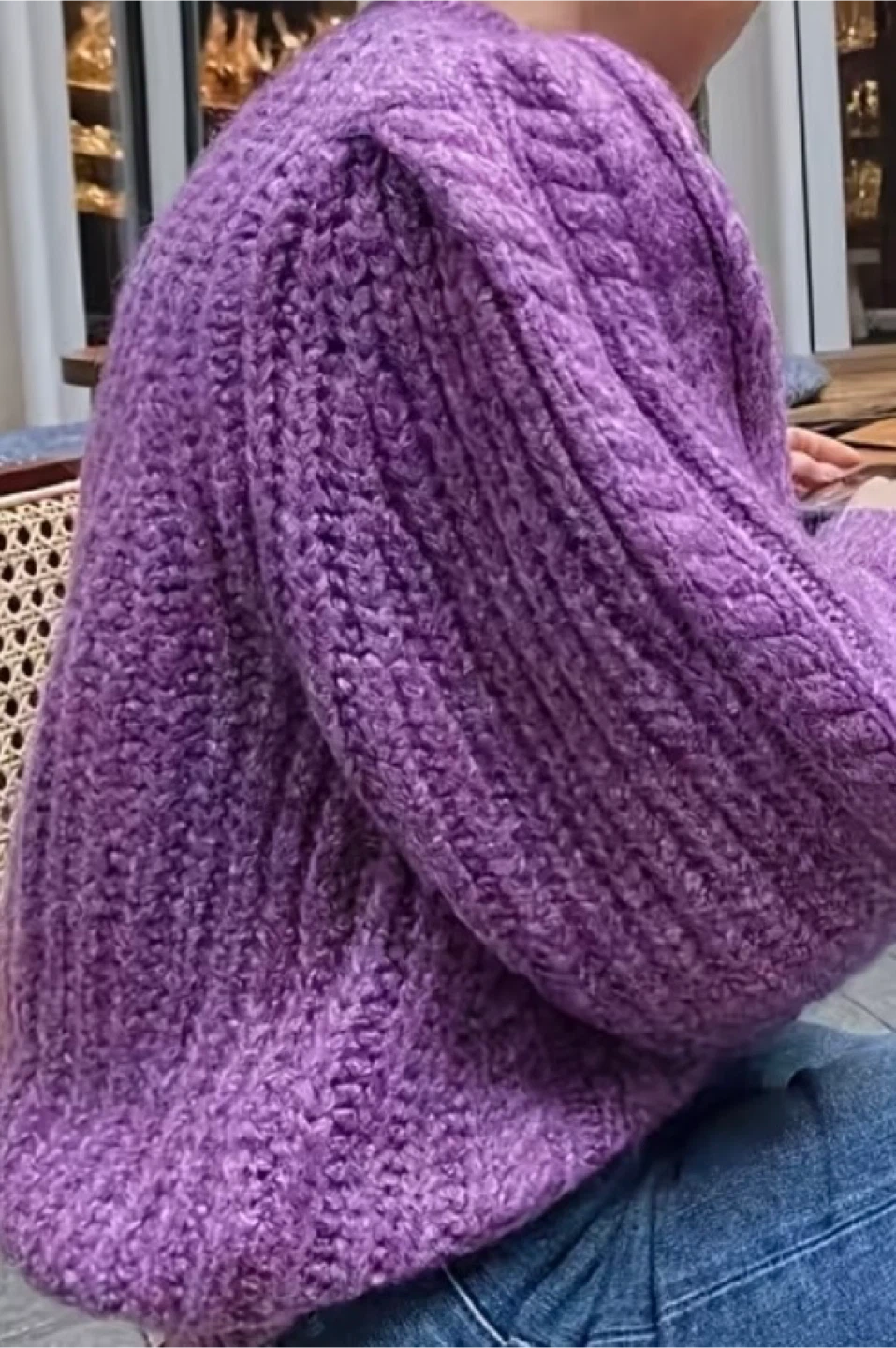 Purple Cable Knit Sweater - photo 2