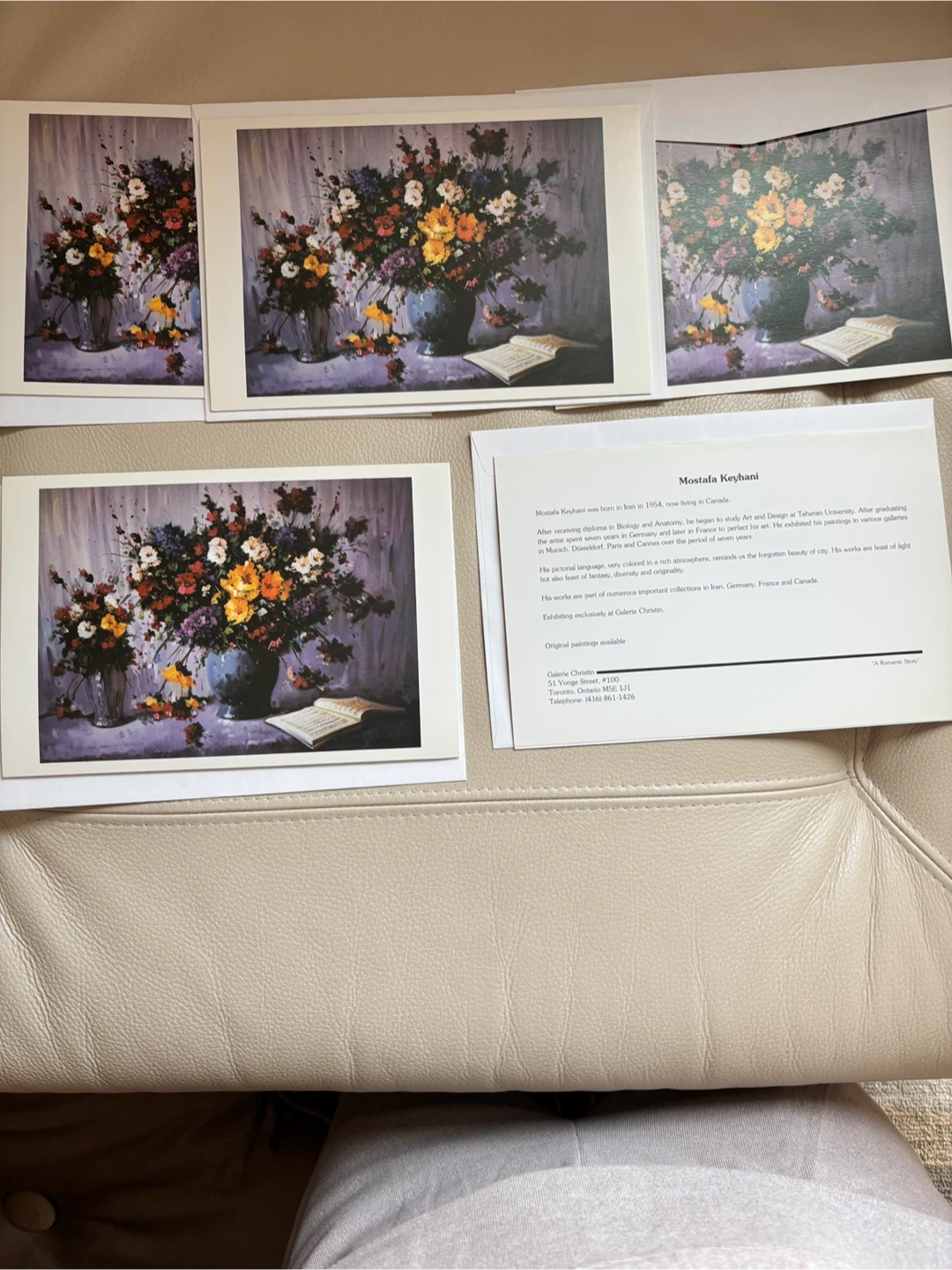 5 large Floral Art Cards with envelopes - photo 2