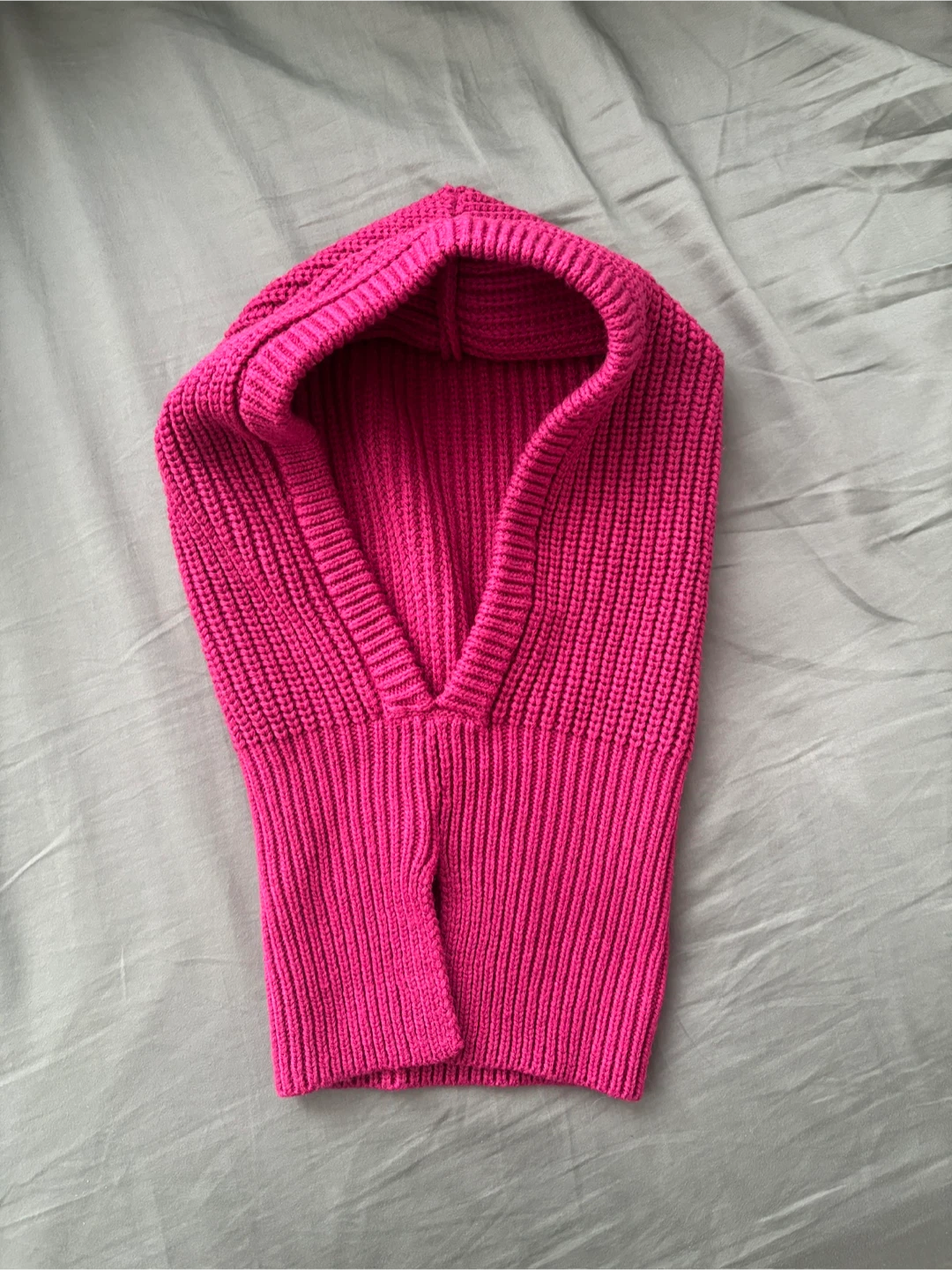 Pink knit hood + Scarf