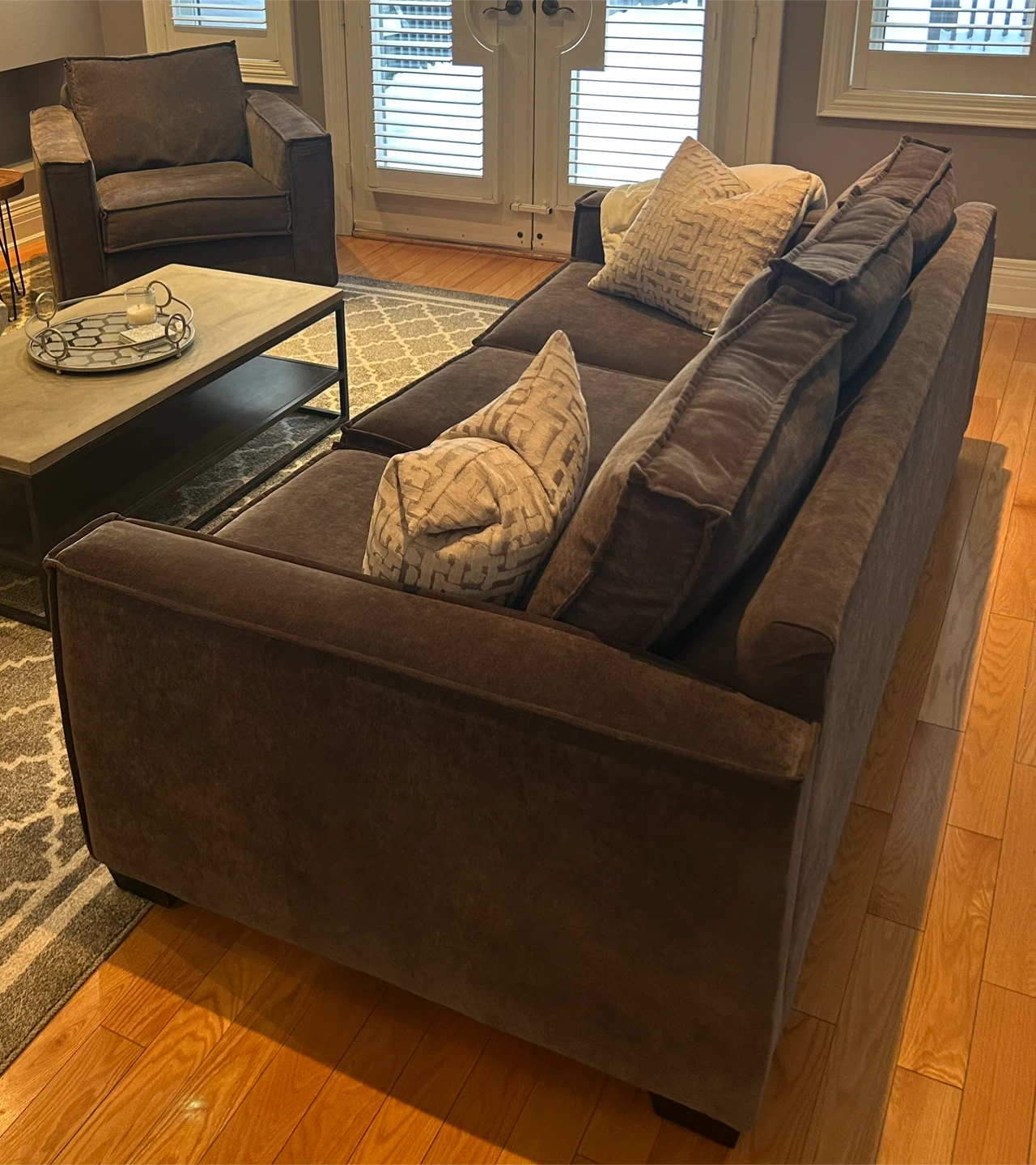 Fabric upholstered Sofa and Chair Set