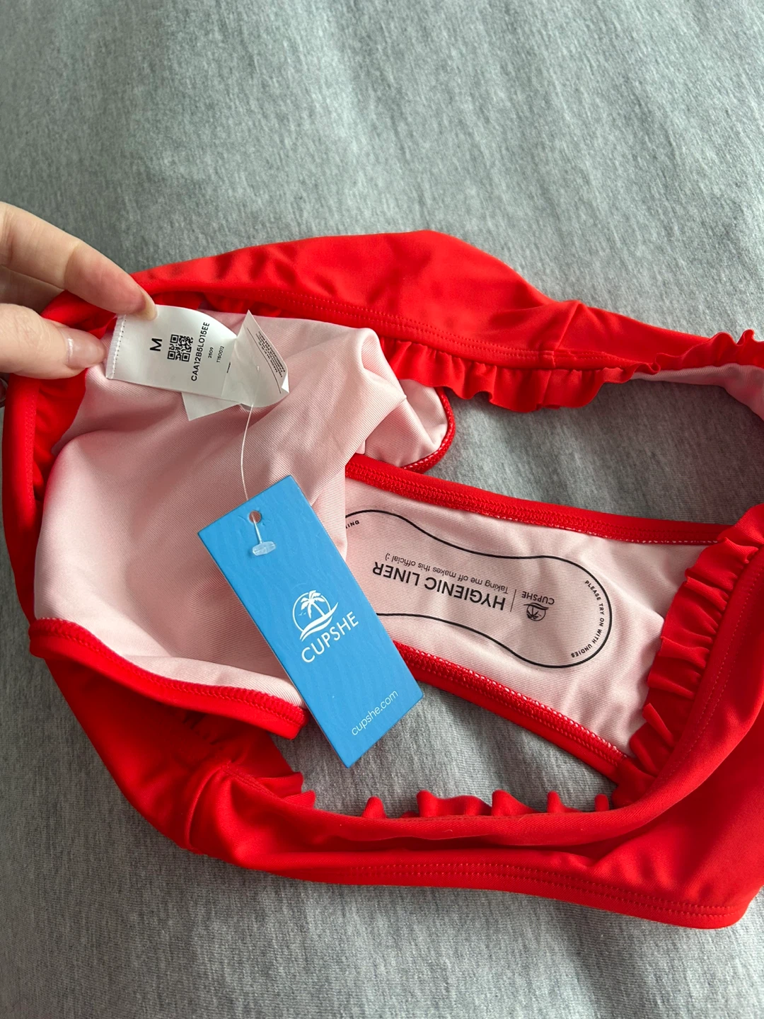 Cupshe Red Smocked Bikini Set - Size M - photo 3