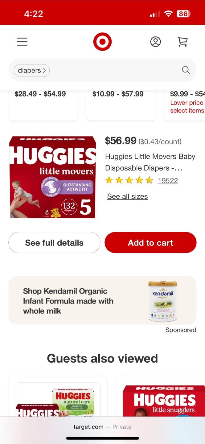 Huggies Little Movers Baby Disposable Diapers Size 5, 132 Count