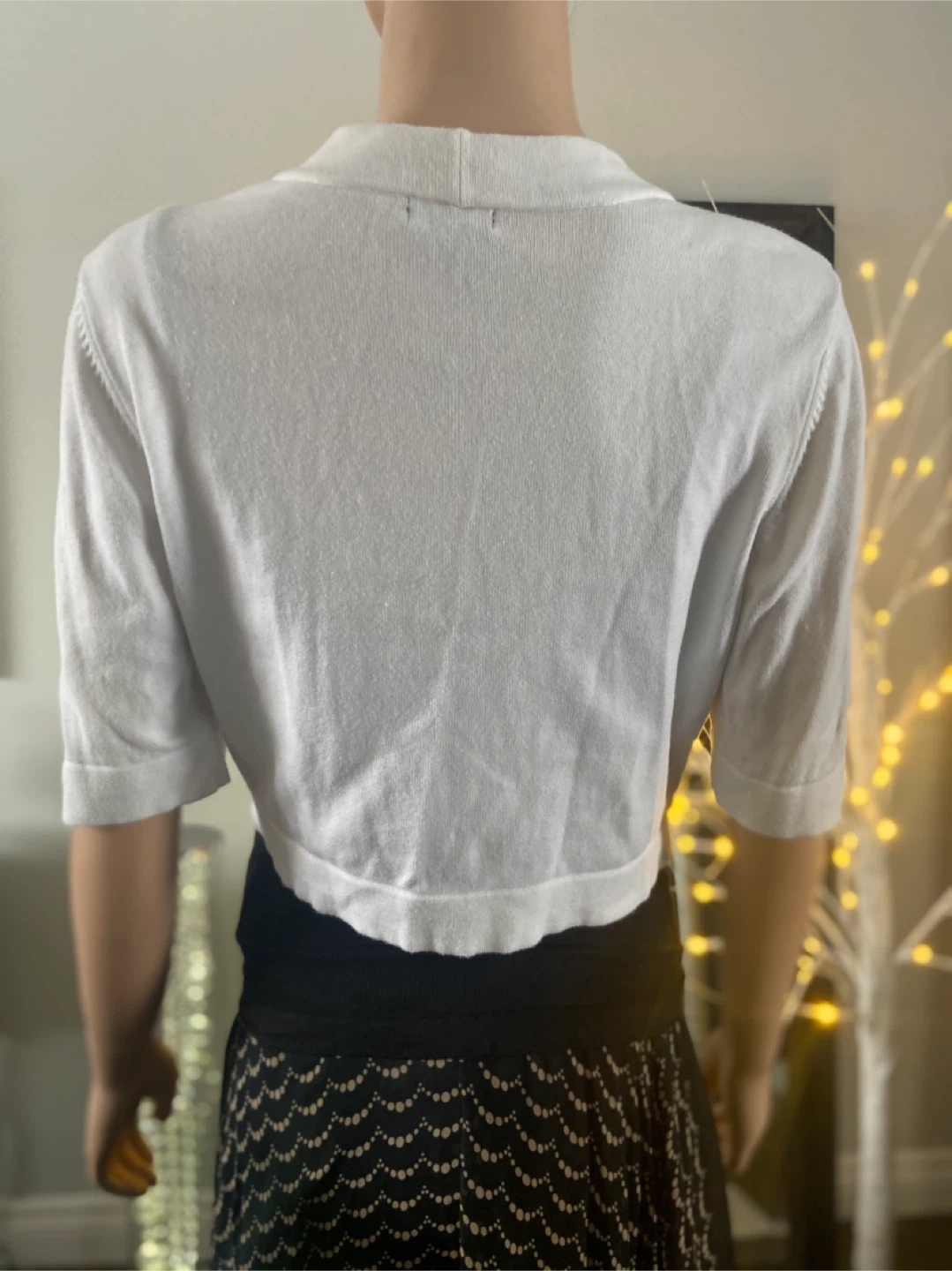EUC: Reitmans White Cropped Shrug Bolero Cardigan XL - photo 4