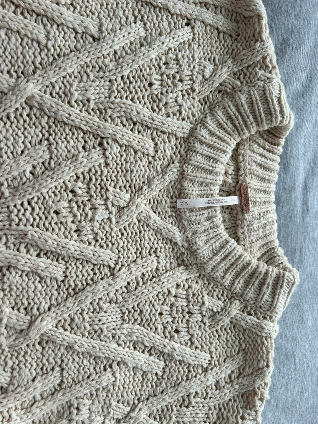 Free People Cream Cable Knit Sweater - photo 3