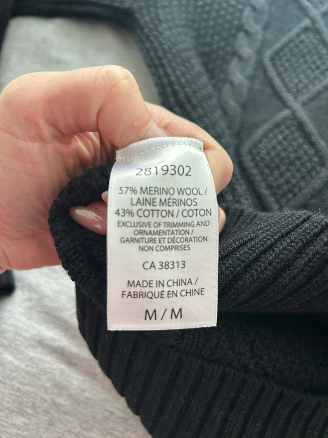 Kersh Black Cable Knit Merino Wool Blend Sweater M - photo 4