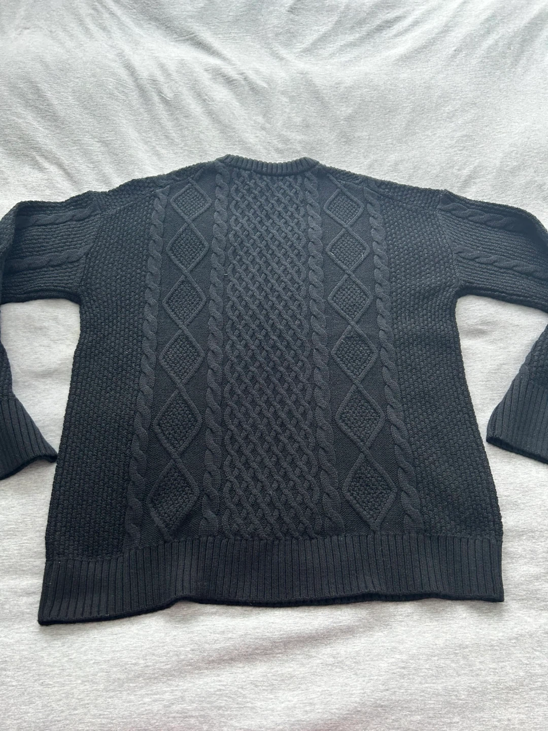 Kersh Black Cable Knit Merino Wool Blend Sweater M - photo 3