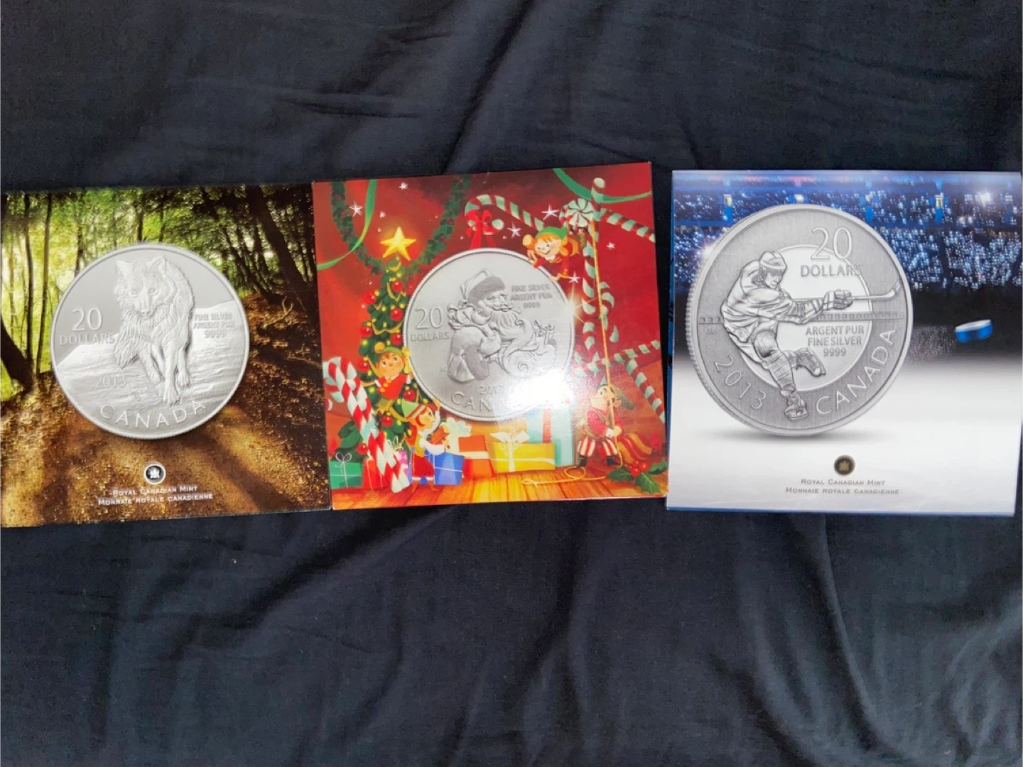 Royal Canadian Mint 2013 Fine Silver $20 Coins (Set of 3)