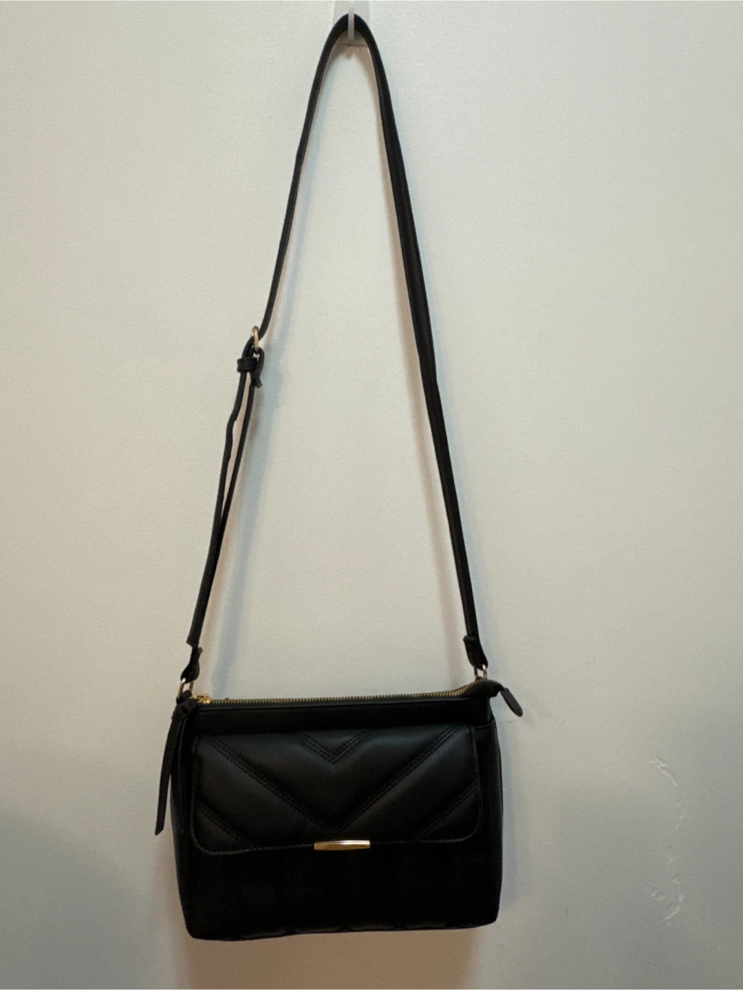 Black Quilted Crossbody Bag