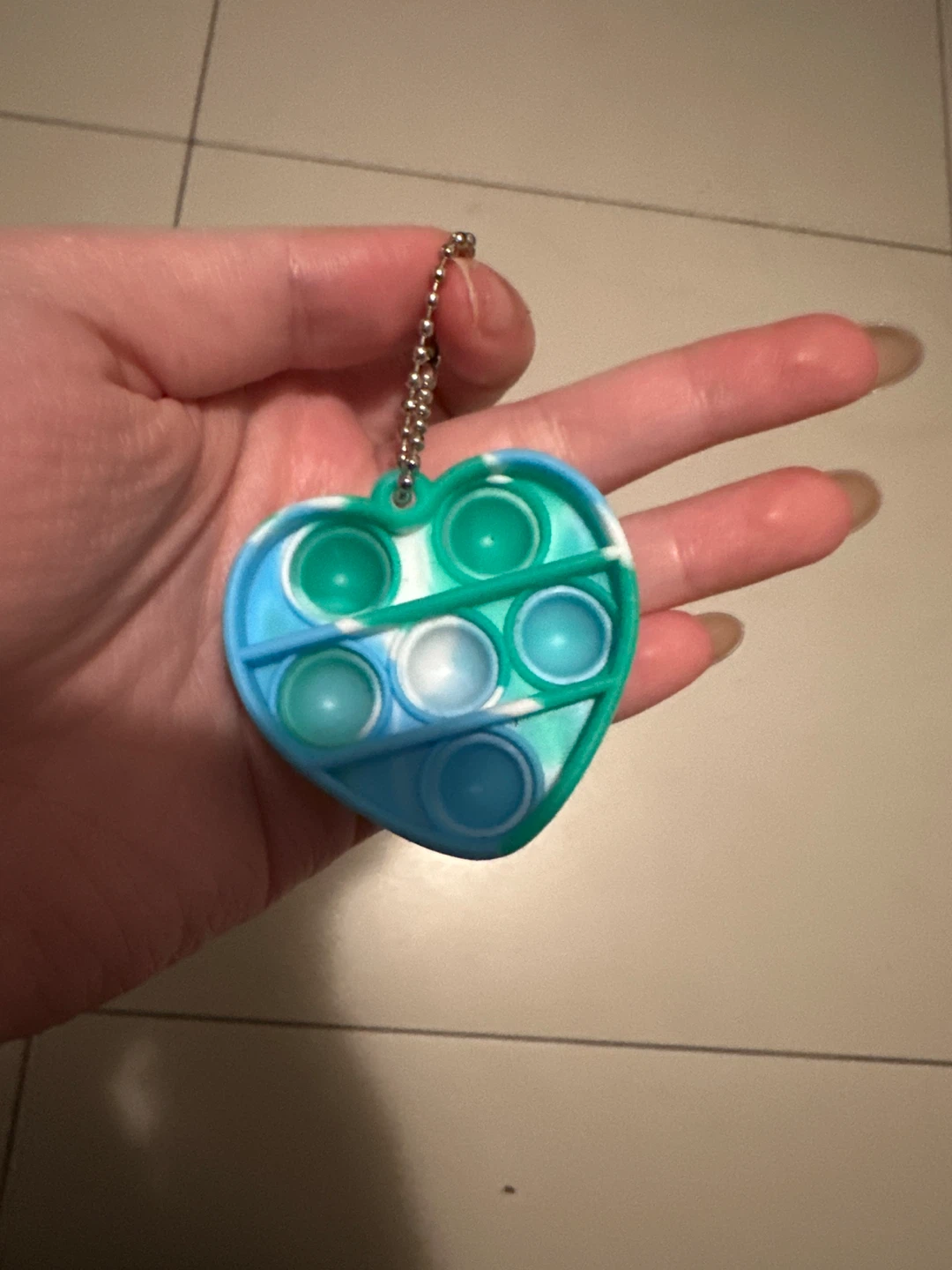Heart Shaped Pop It Fidget Toy Keychain - photo 2