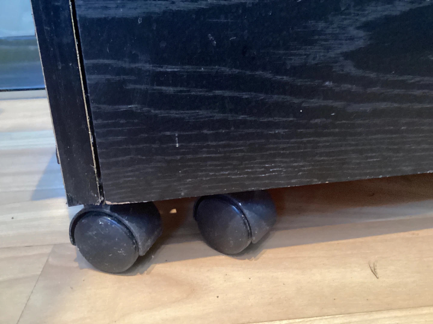 Black Stand with Drawer and Wheels - photo 3