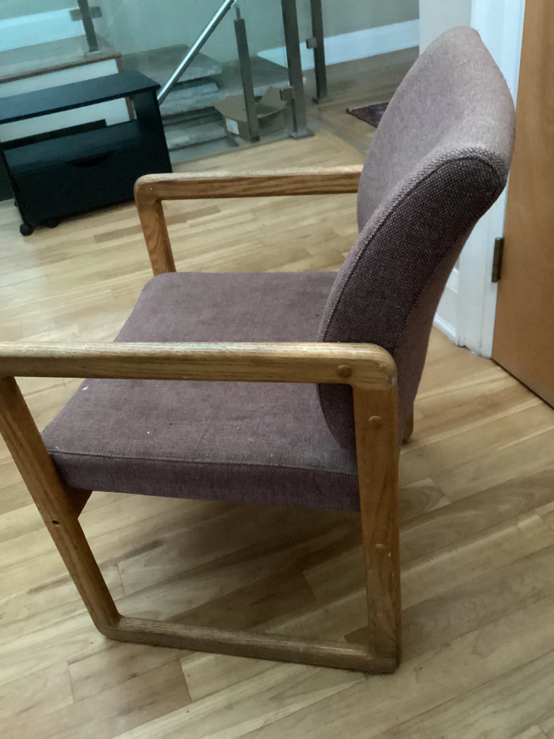 Fabric Armchair with Wooden Frame