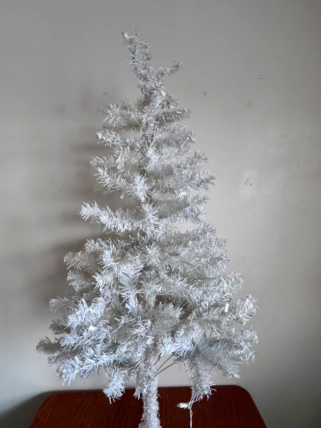 White Tinsel Artificial Christmas Tree with Lights - photo 4