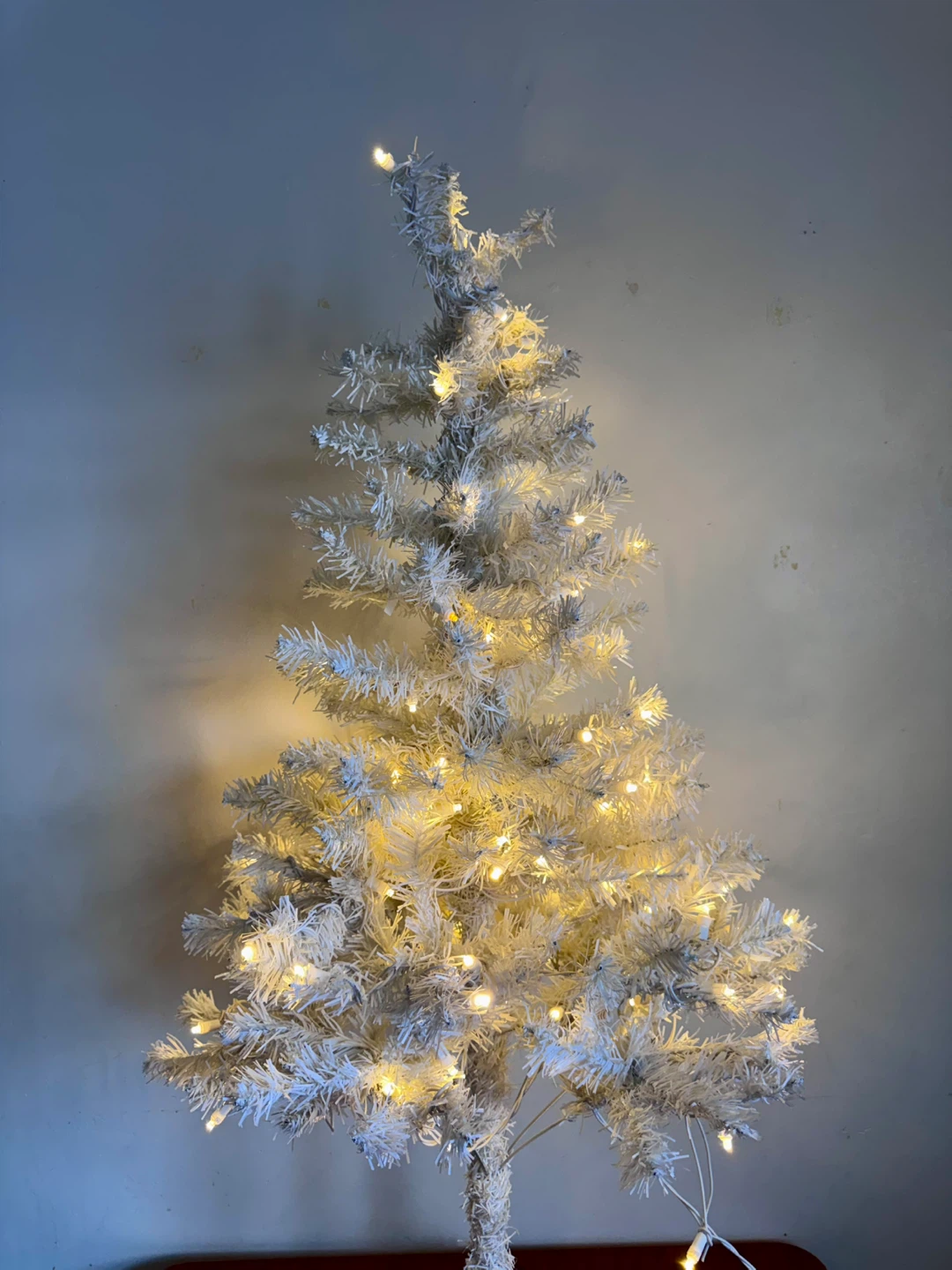 White Tinsel Artificial Christmas Tree with Lights - photo 2
