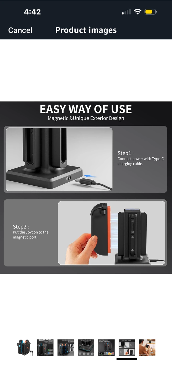 FANPL 4-in-1, only “Switch 2” Controller Charging Dock Station - photo 5