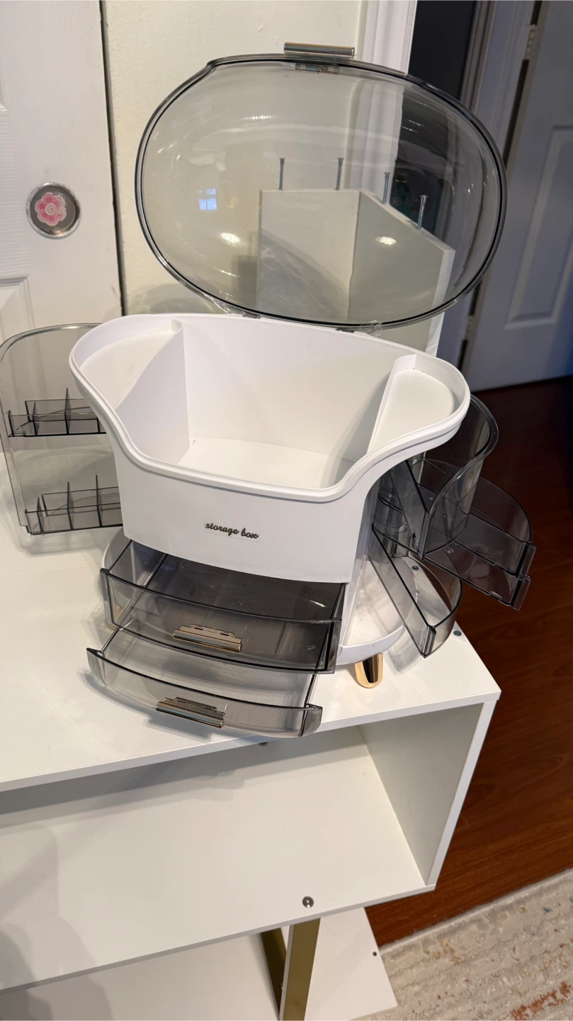 Clear Plastic Storage Box with Drawers - photo 2