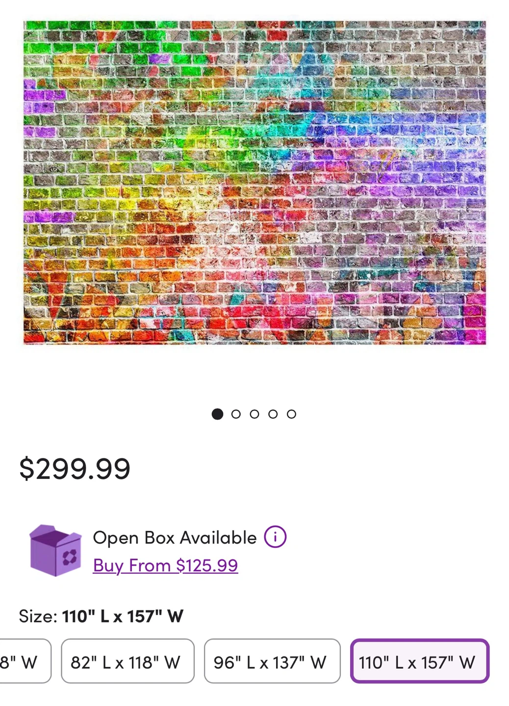 Graffiti Brick Wallpaper Mural 110" L x 157" W