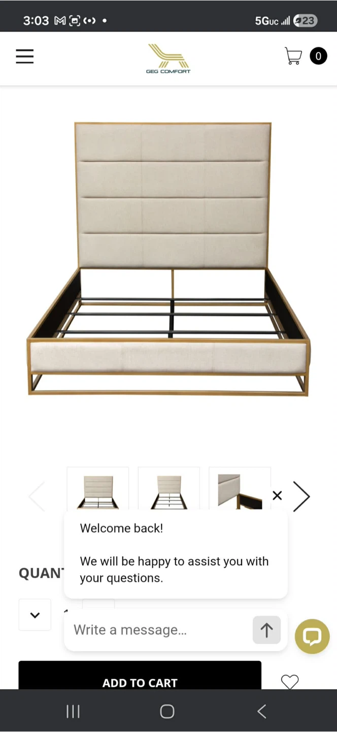 New!Diamond Sofa Empire Queen Bed Frame - Sand Fabric - photo 4
