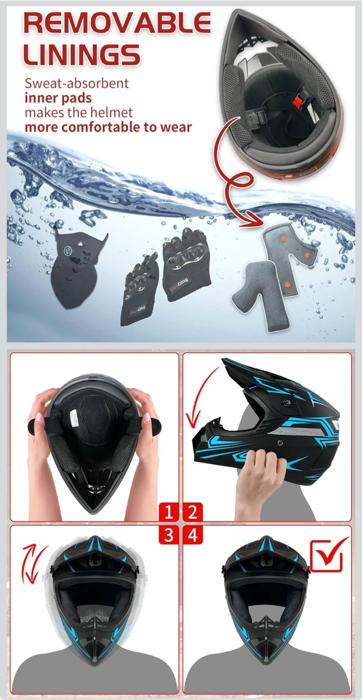 Certified Motocross Helmet with Goggles - photo 5