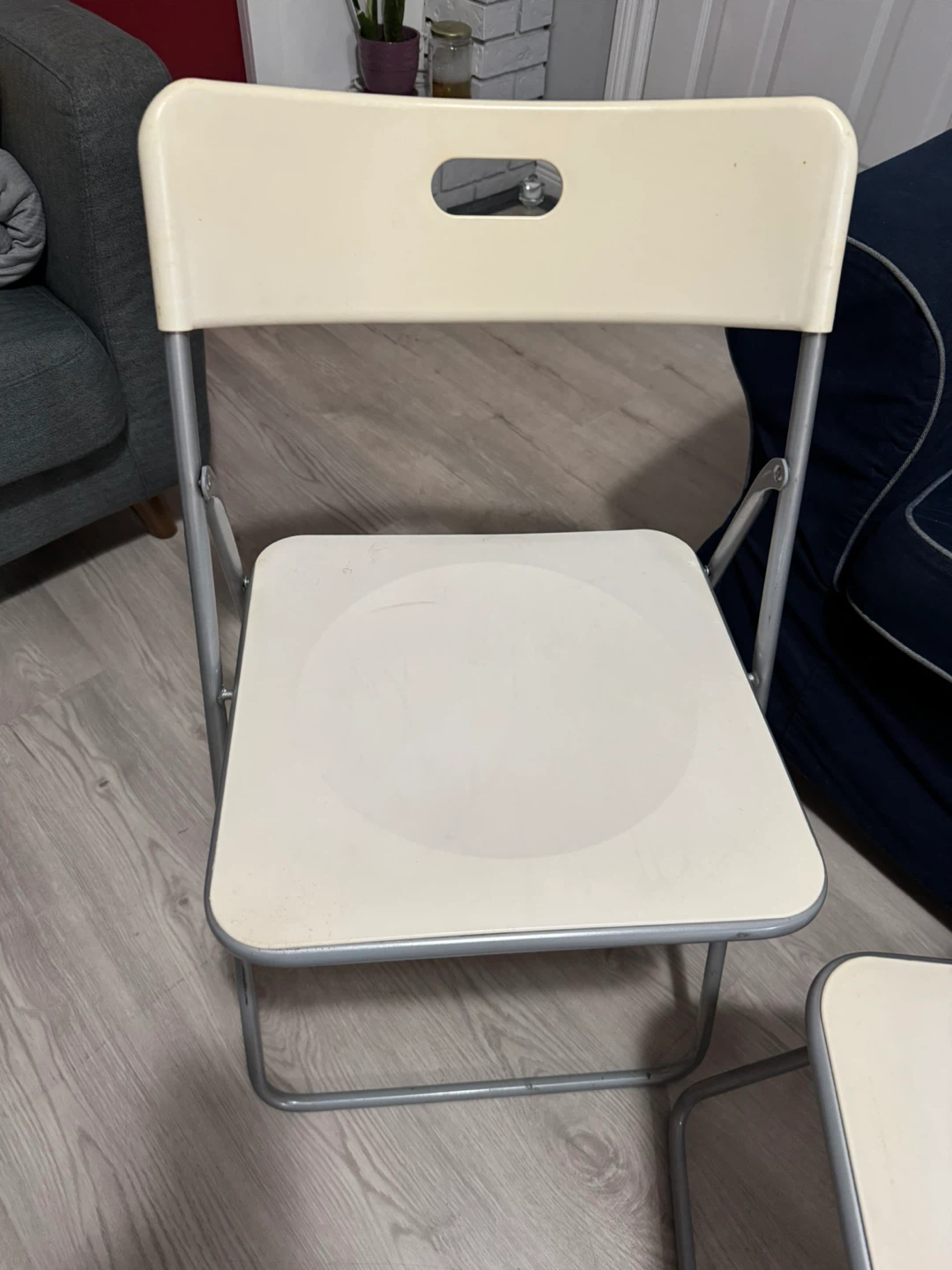 Cream Folding Chairs (Set of 2) - photo 3