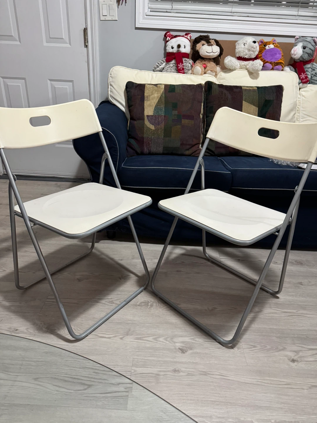 Cream Folding Chairs (Set of 2)