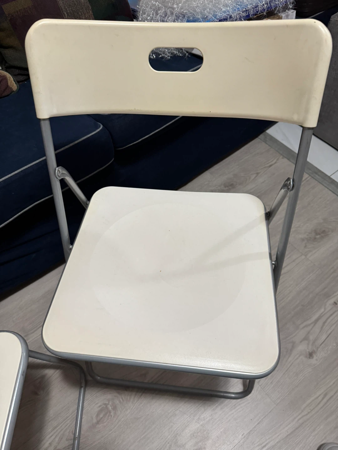 Cream Folding Chairs (Set of 2) - photo 2