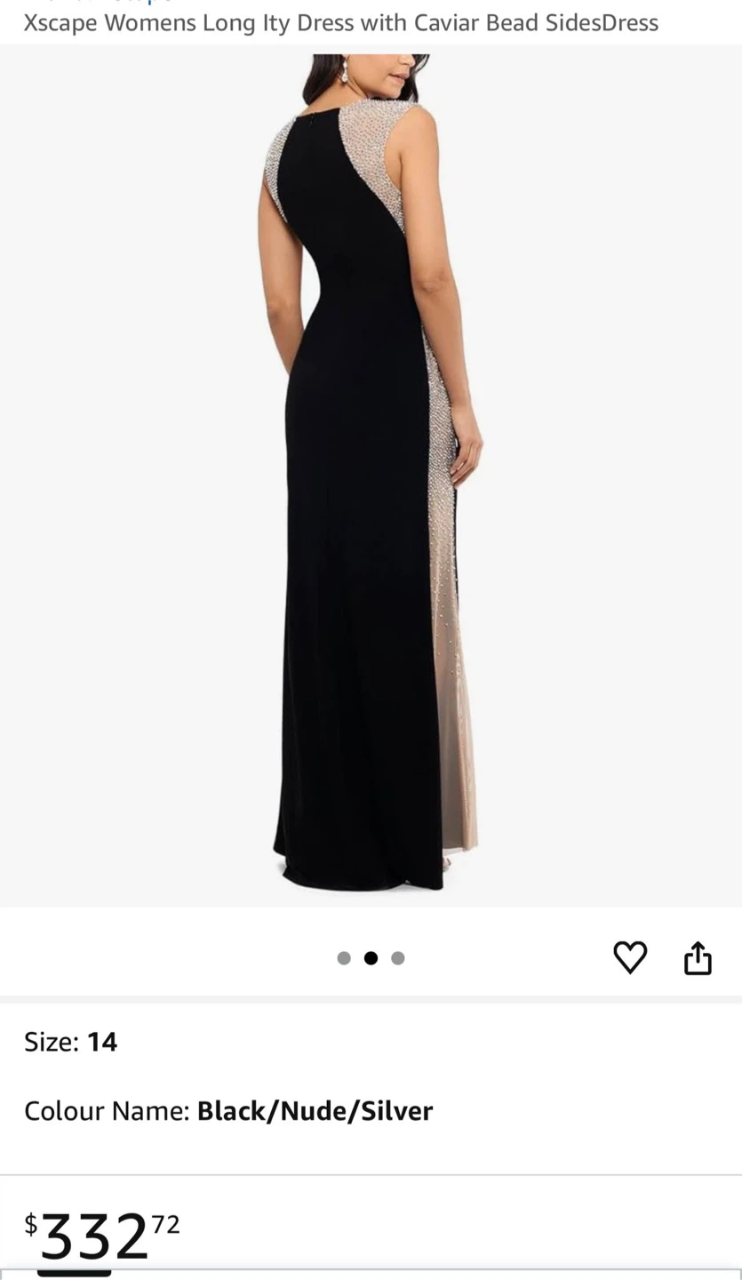 Xscape Women's Black Beaded IITY Dress Size 12 - photo 2