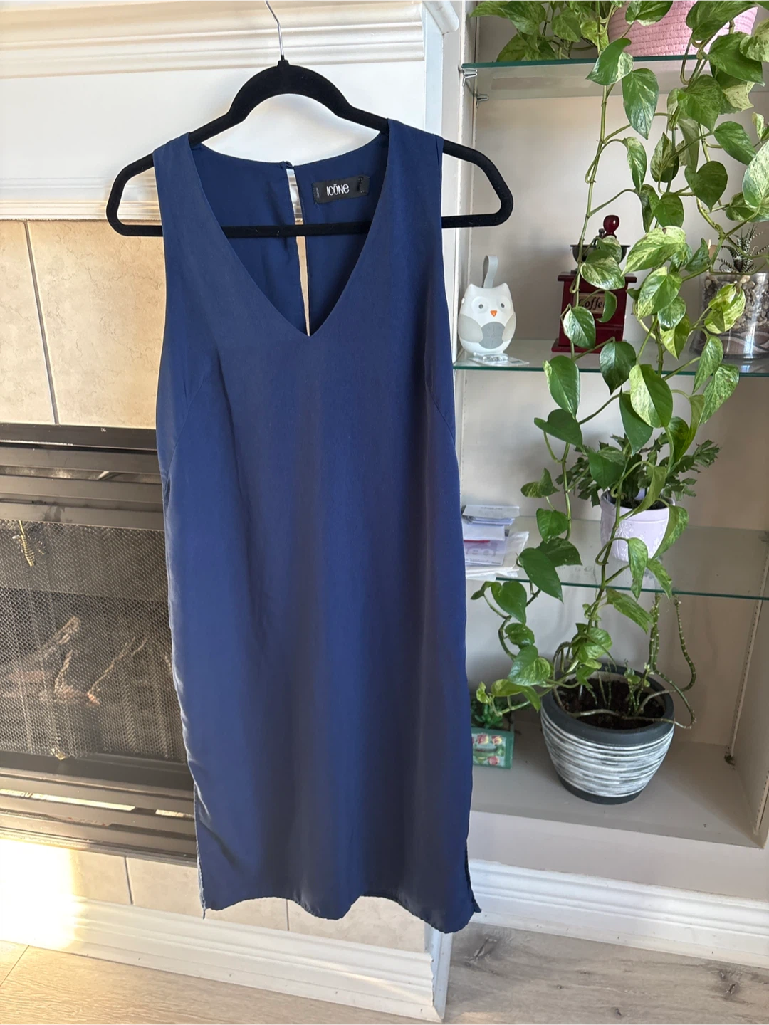 ICONE Navy V-Neck Sleeveless Dress