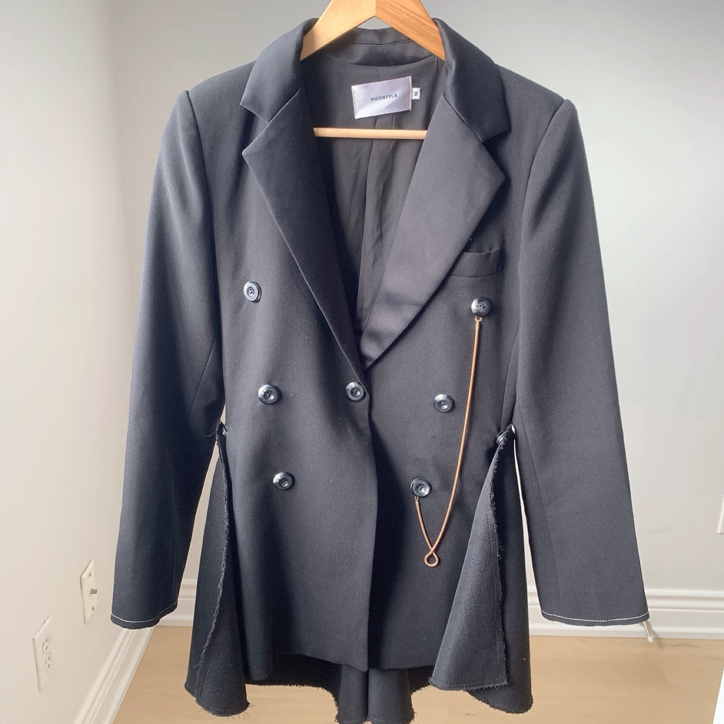 Two-Way Tailored Blazer with Removable Tails & Gold Chain Detail - photo 2