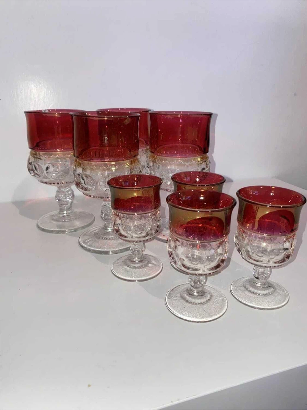 1960s Vintage Kings Crown Goblets