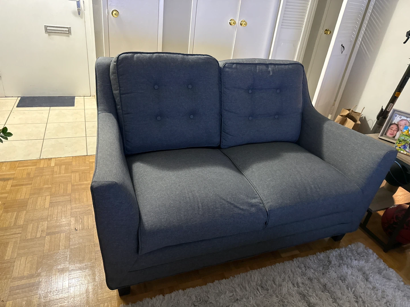 Dark Grey Loveseat Sofa - photo 3