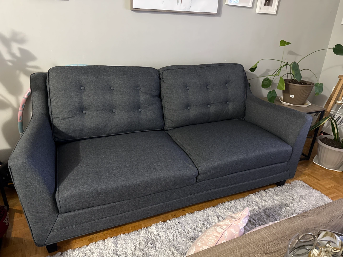 Dark Grey Loveseat Sofa - photo 4