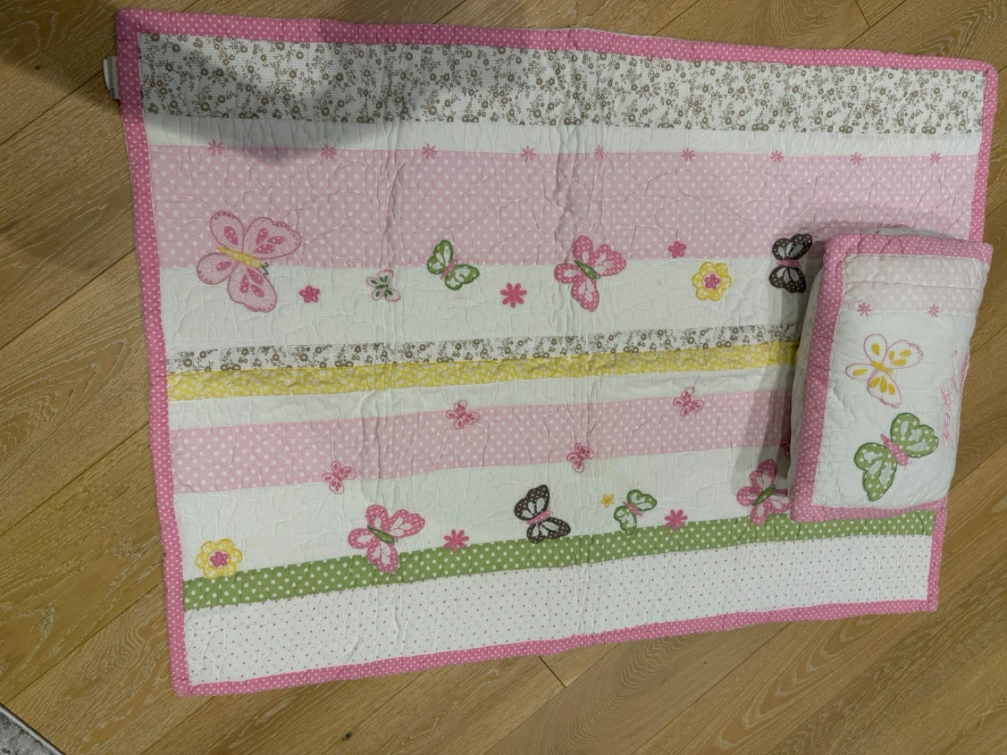 Pottery Barn Kids Quilt Set Butterfly Pink