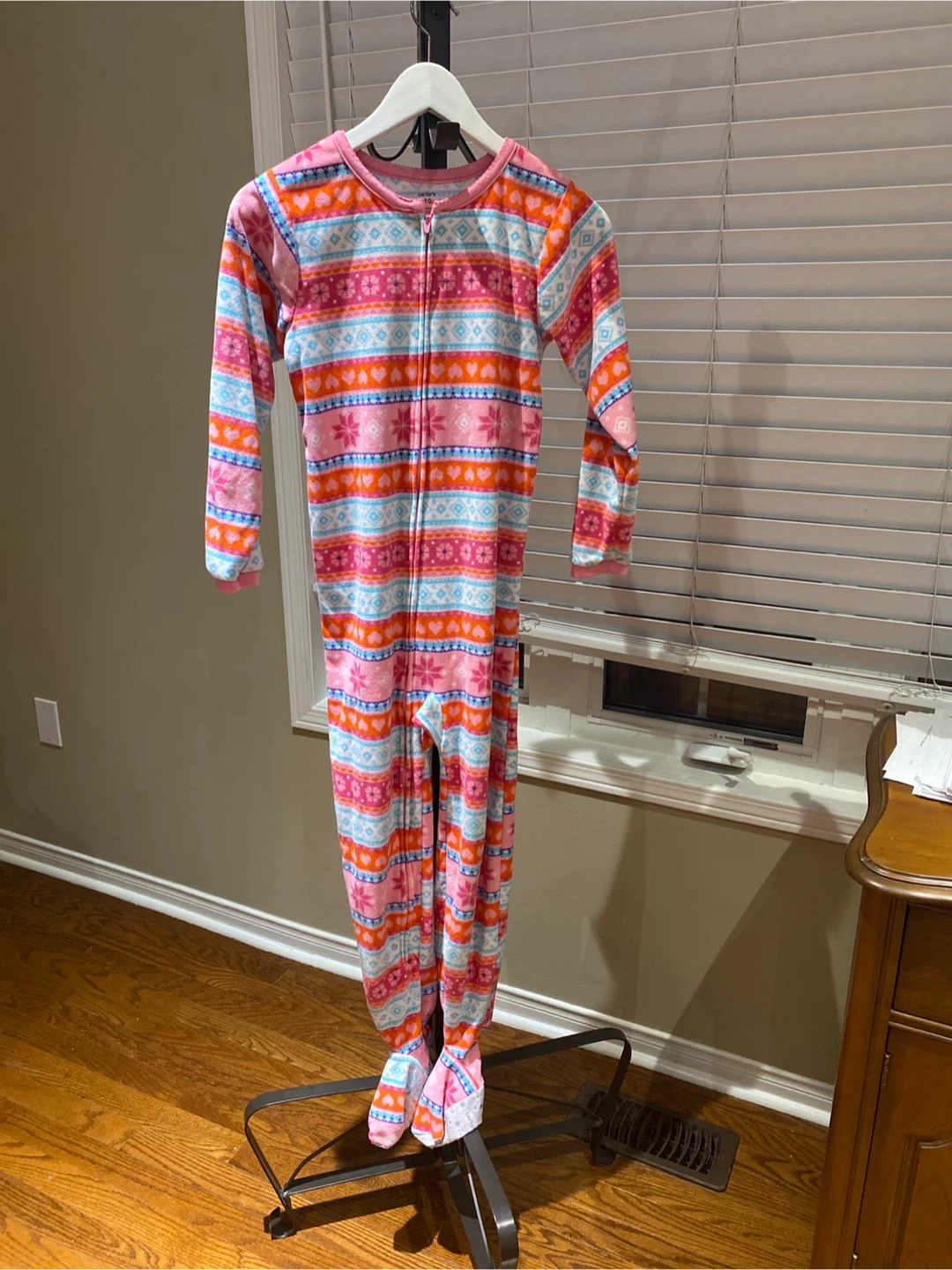 Carter's Pink Heart Snowflake Footed Pajamas