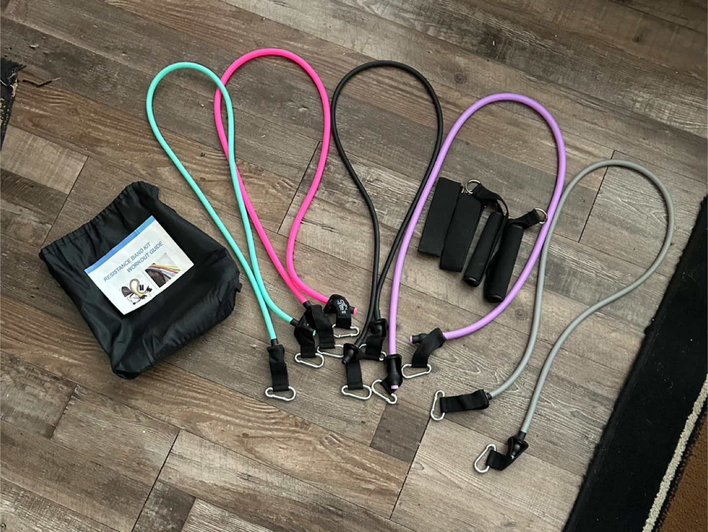Resistance Band Set with Handles and Bag