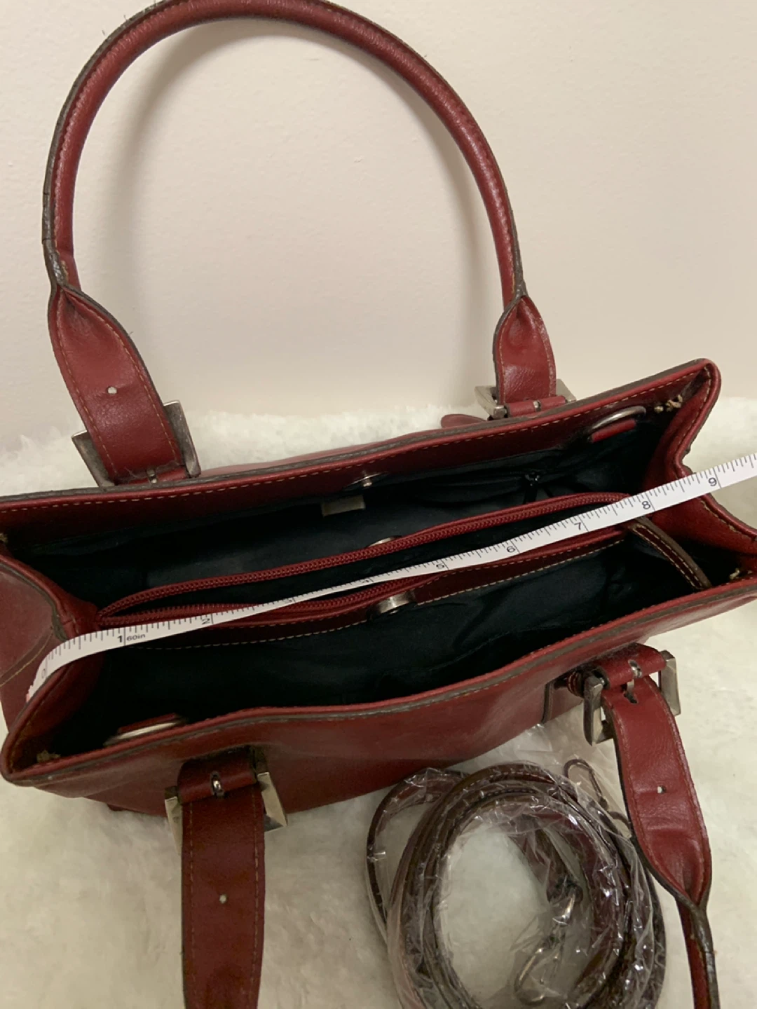 ALDO Red Leather Handbag with Shoulder Strap - photo 4