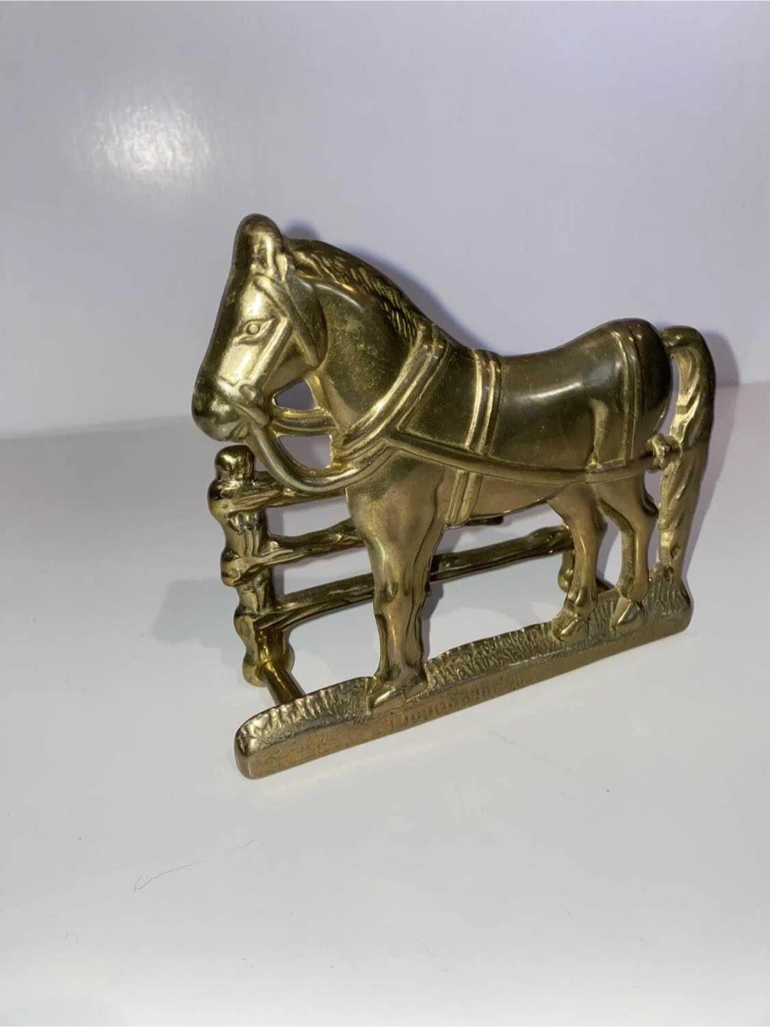 Brass Vintage Horse Napkin Holder