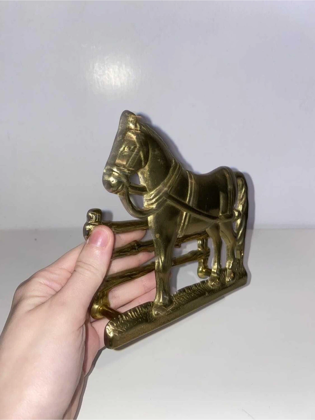 Brass Vintage Horse Napkin Holder - photo 2