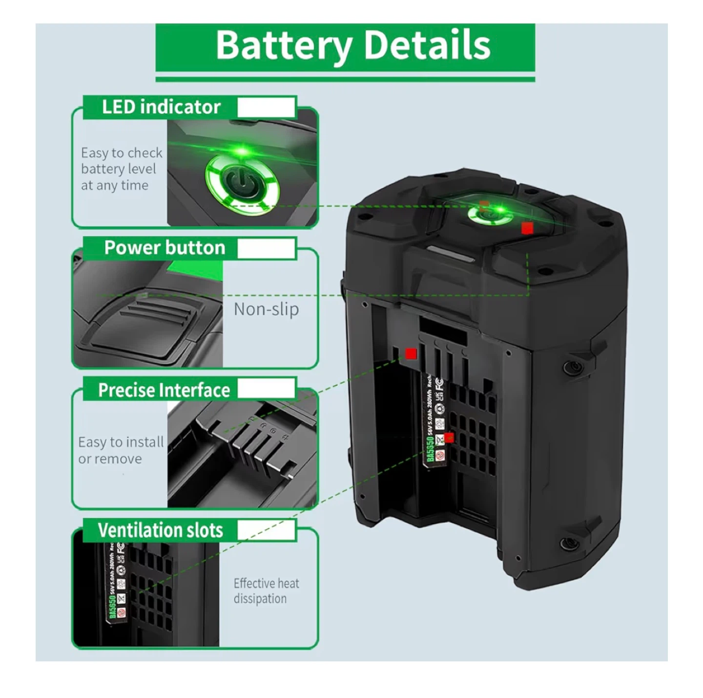 EGO 56V 5.0Ah Lithium-Ion Battery - photo 4