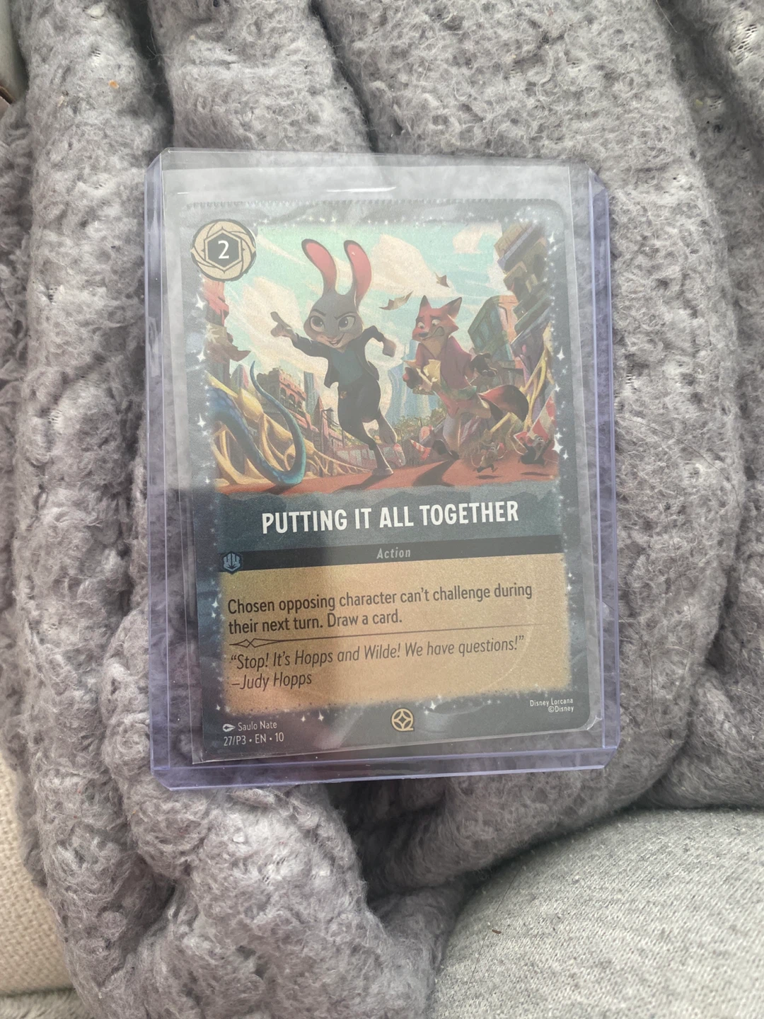 Putting It All Together" Action. Card  with crimped error.