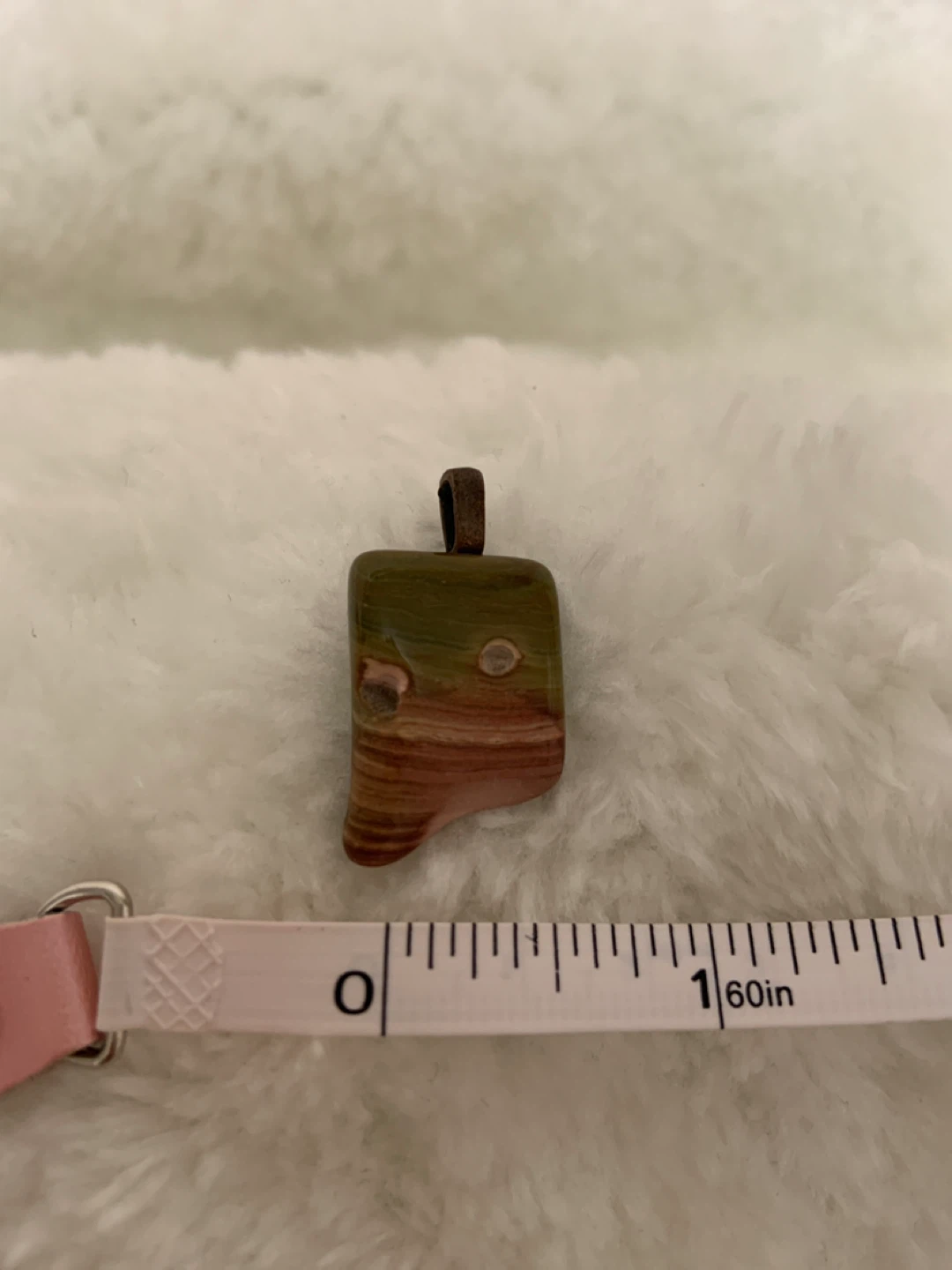 Polished Jasper Stone Pendant with Copper Bail - photo 2
