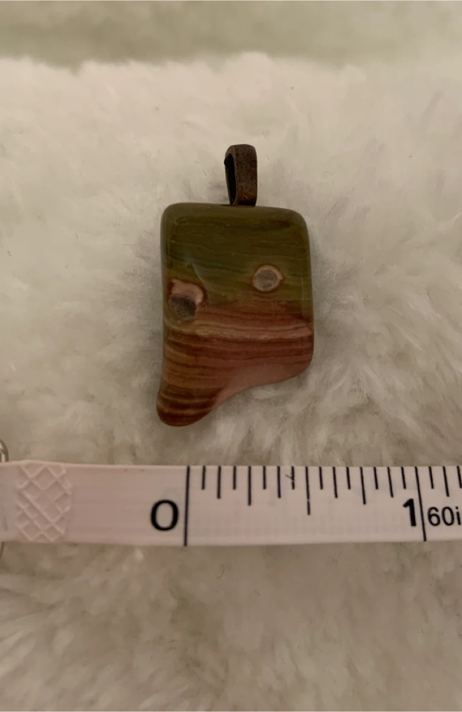 Polished Jasper Stone Pendant with Copper Bail - photo 4