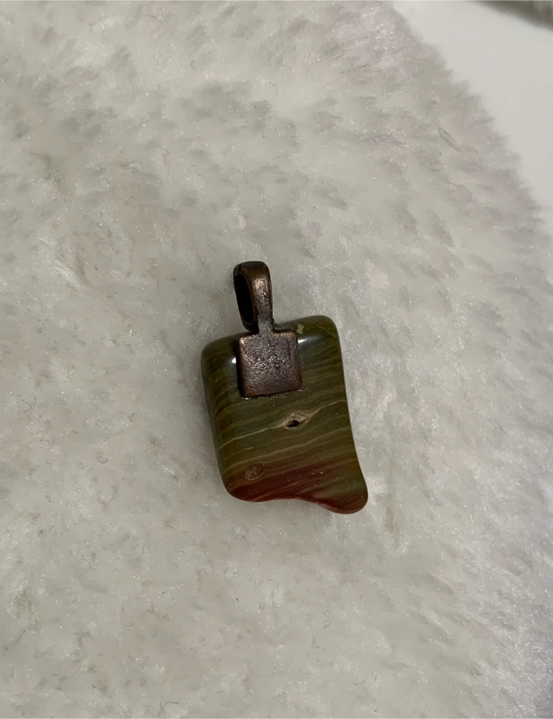 Polished Jasper Stone Pendant with Copper Bail - photo 5