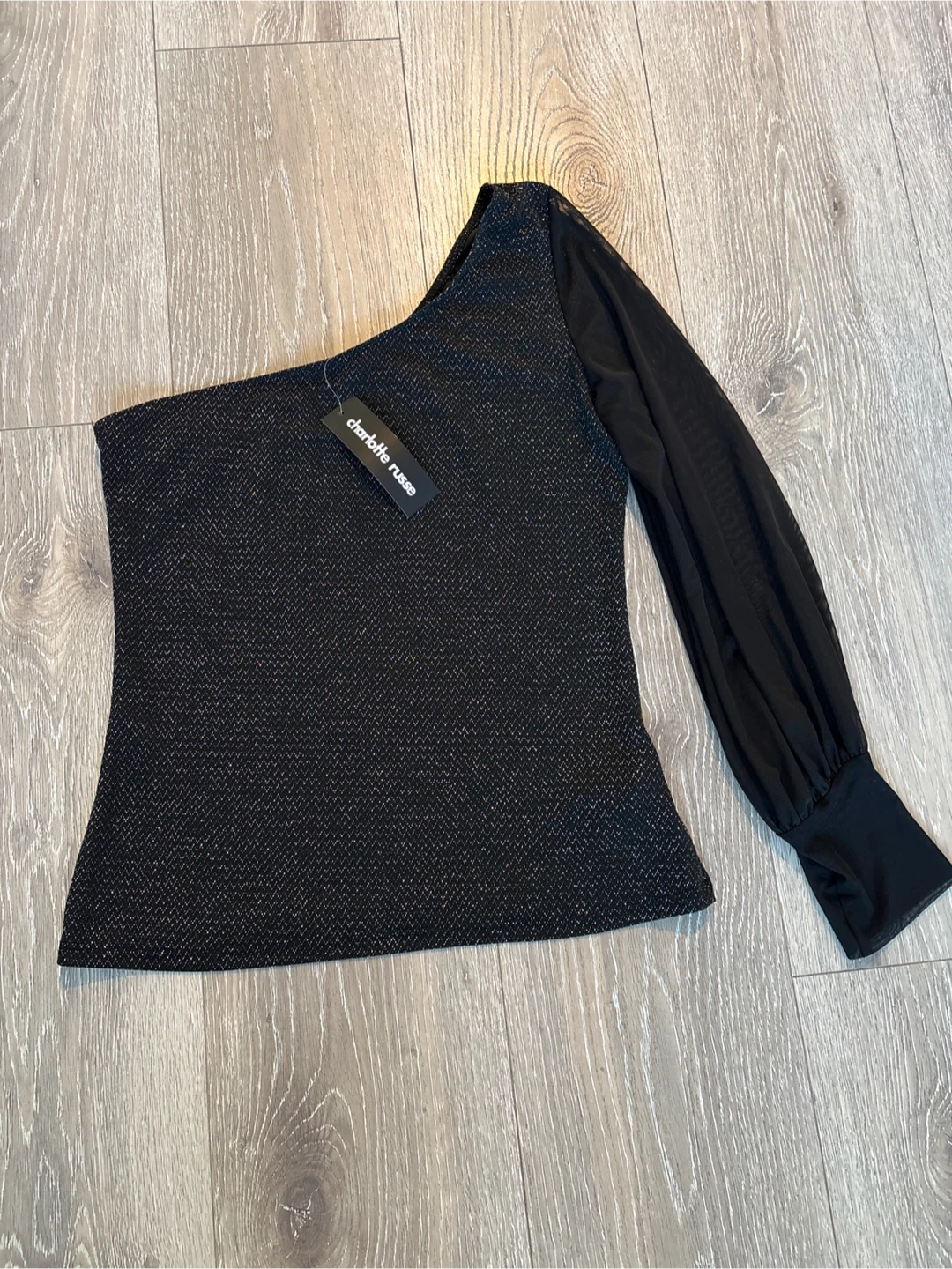 Brand New Charlotte Russe One-Shoulder Sparkle Top - Size L