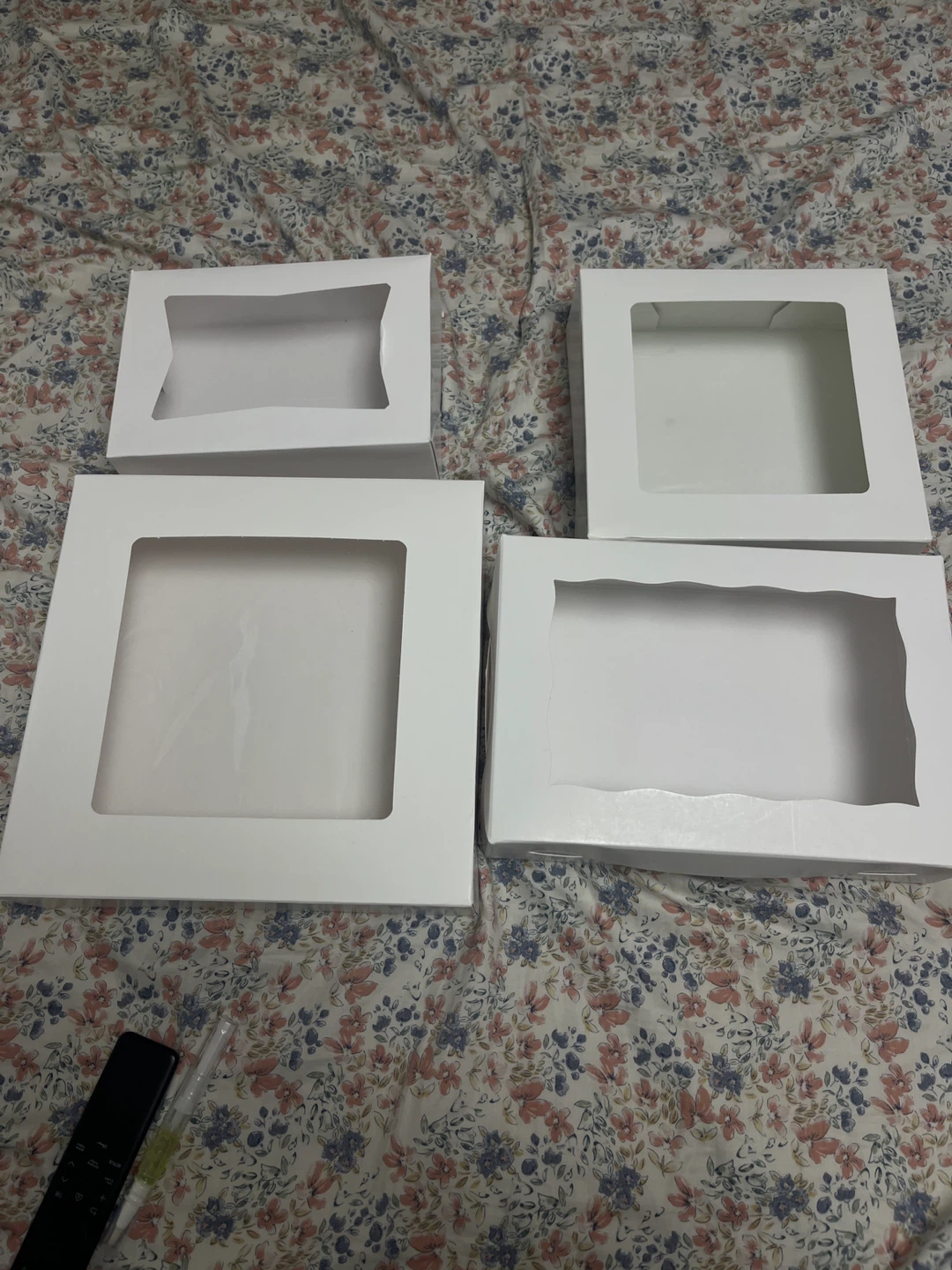 Full box of White Cardboard Cake Boxes with Window
