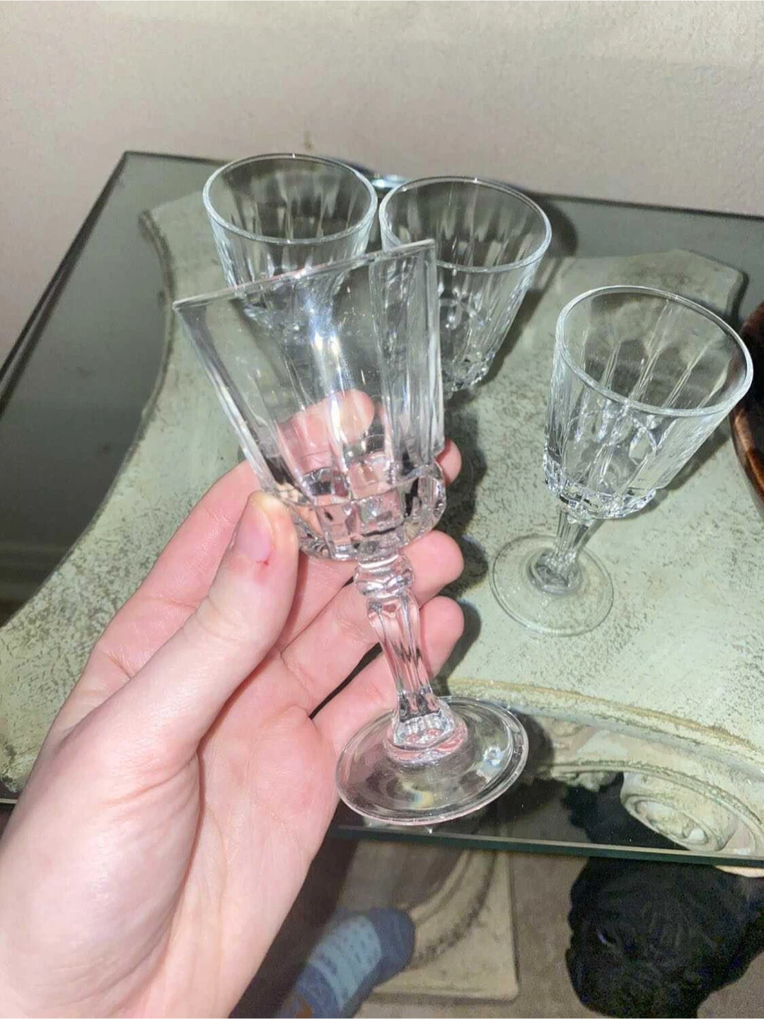 Vintage Cristal D'Arques Chantelle Claret Wine Glass - photo 2
