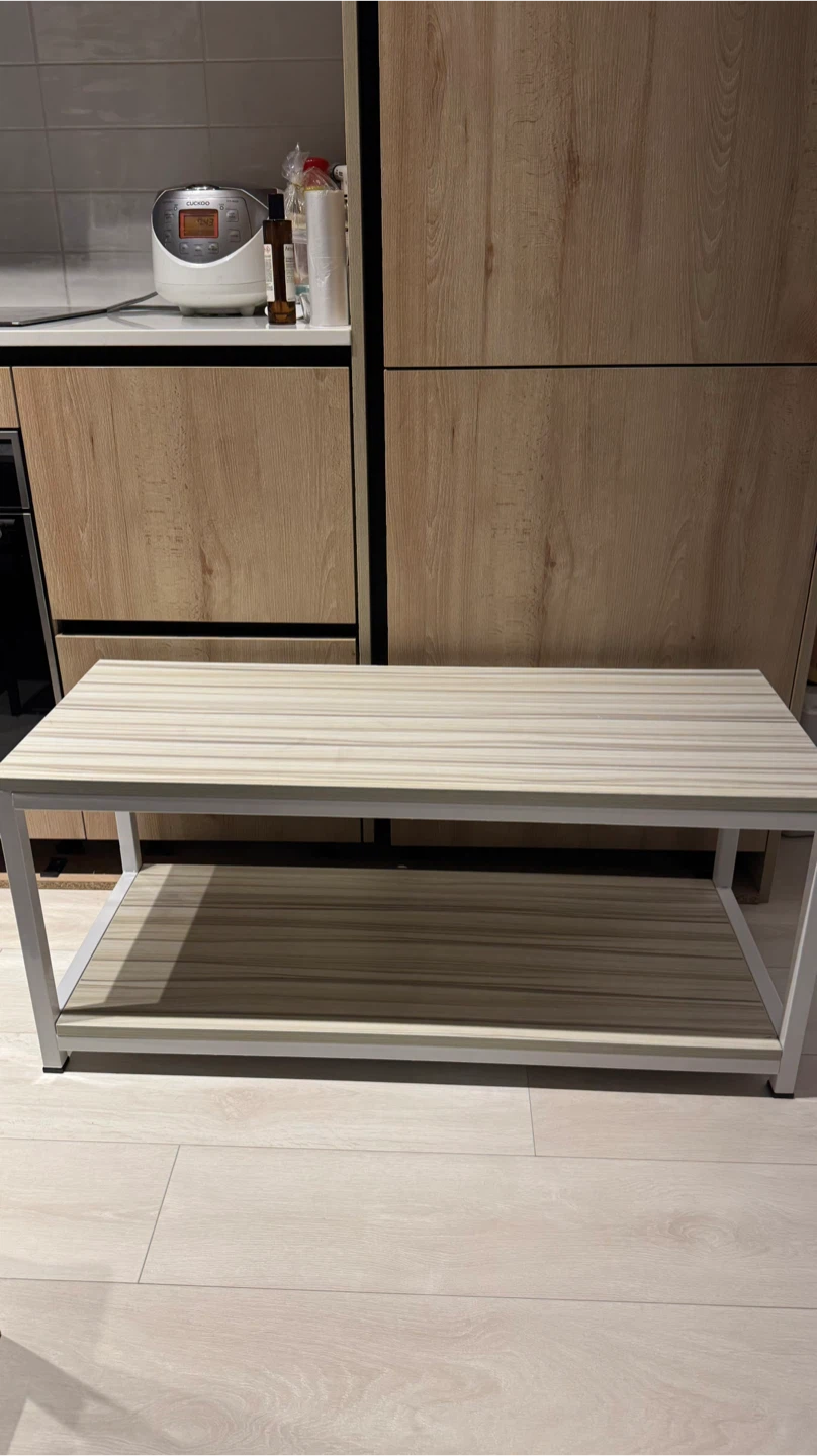 Two-Tier Coffee Table with Wood-Look Top