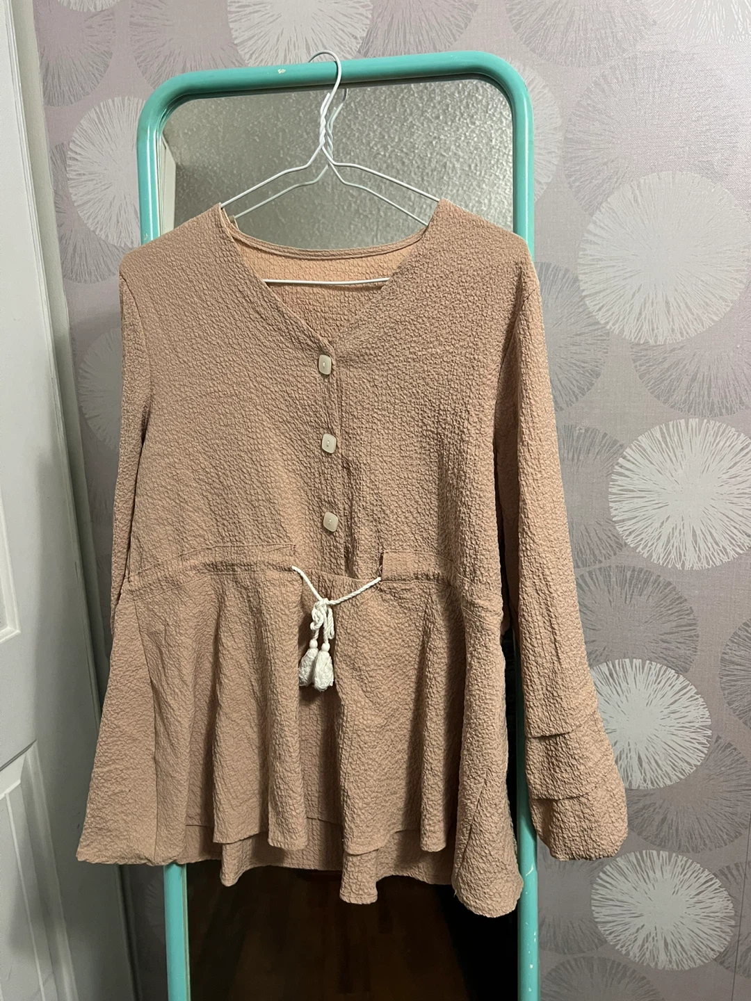 Textured Peplum Blouse