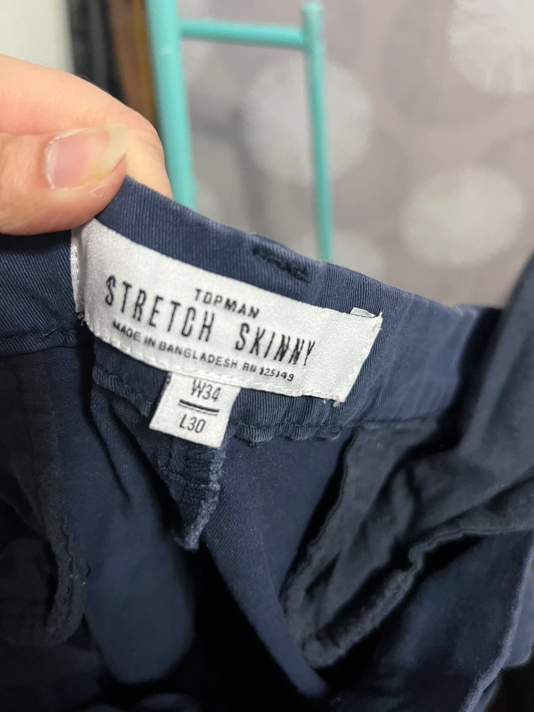 Topman Stretch Skinny Navy Trousers W34 L30 - photo 2