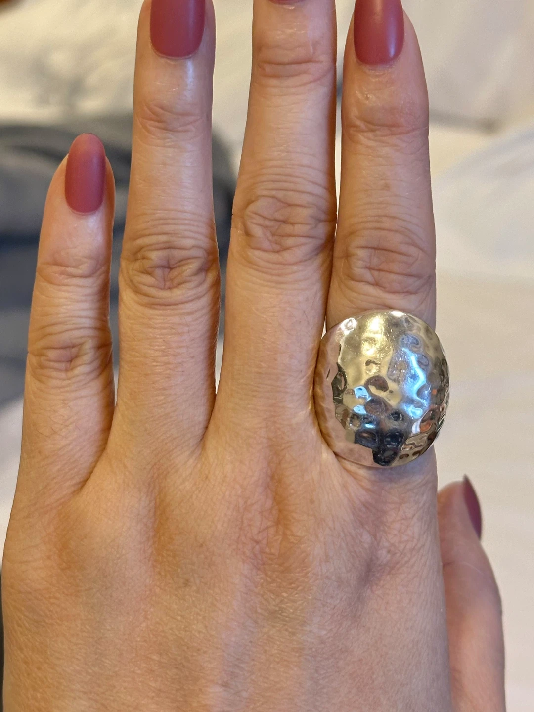 Robert Lee Morris Hammered Dome Ring Sterling Silver Size 8